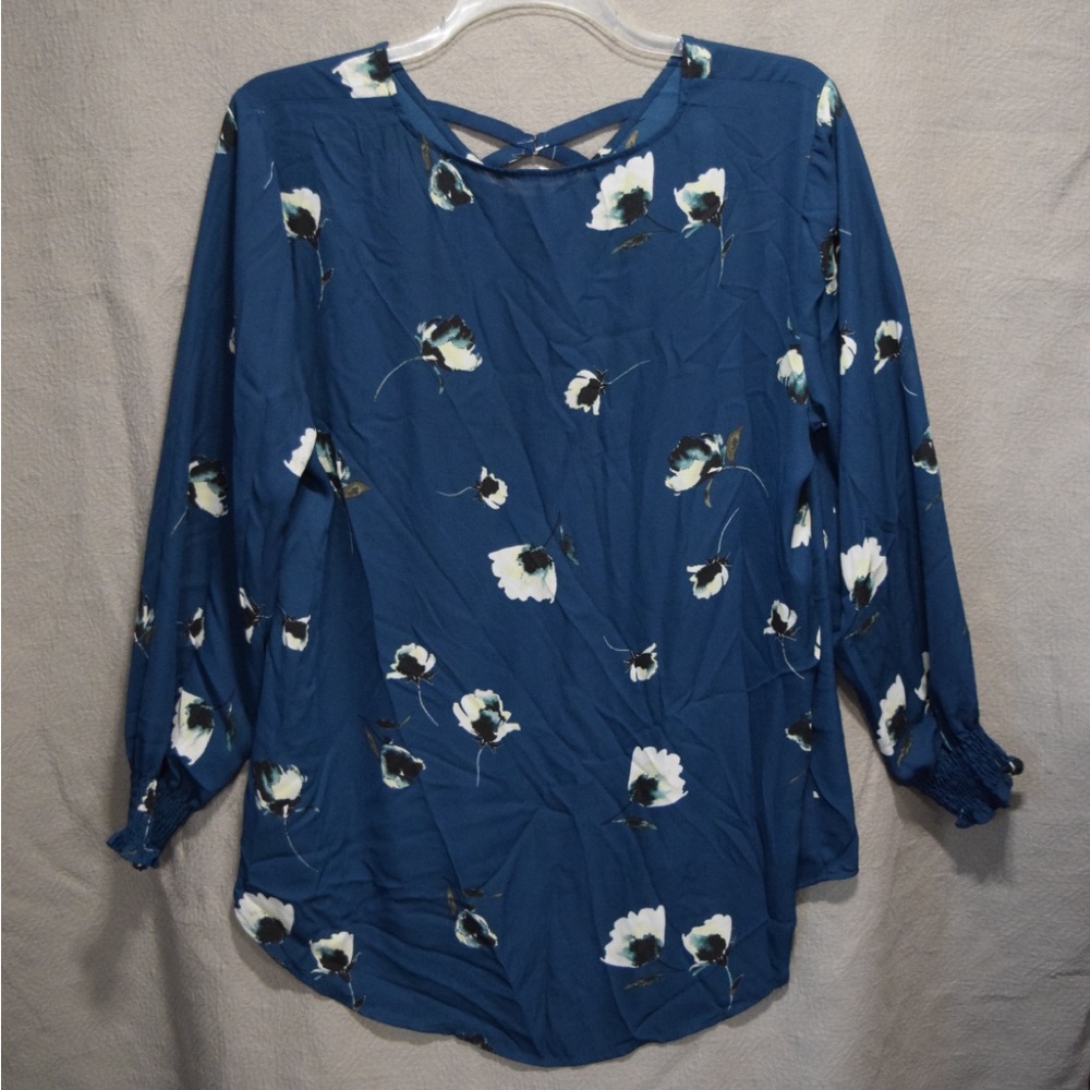 Maurices Blue Floral Blouse